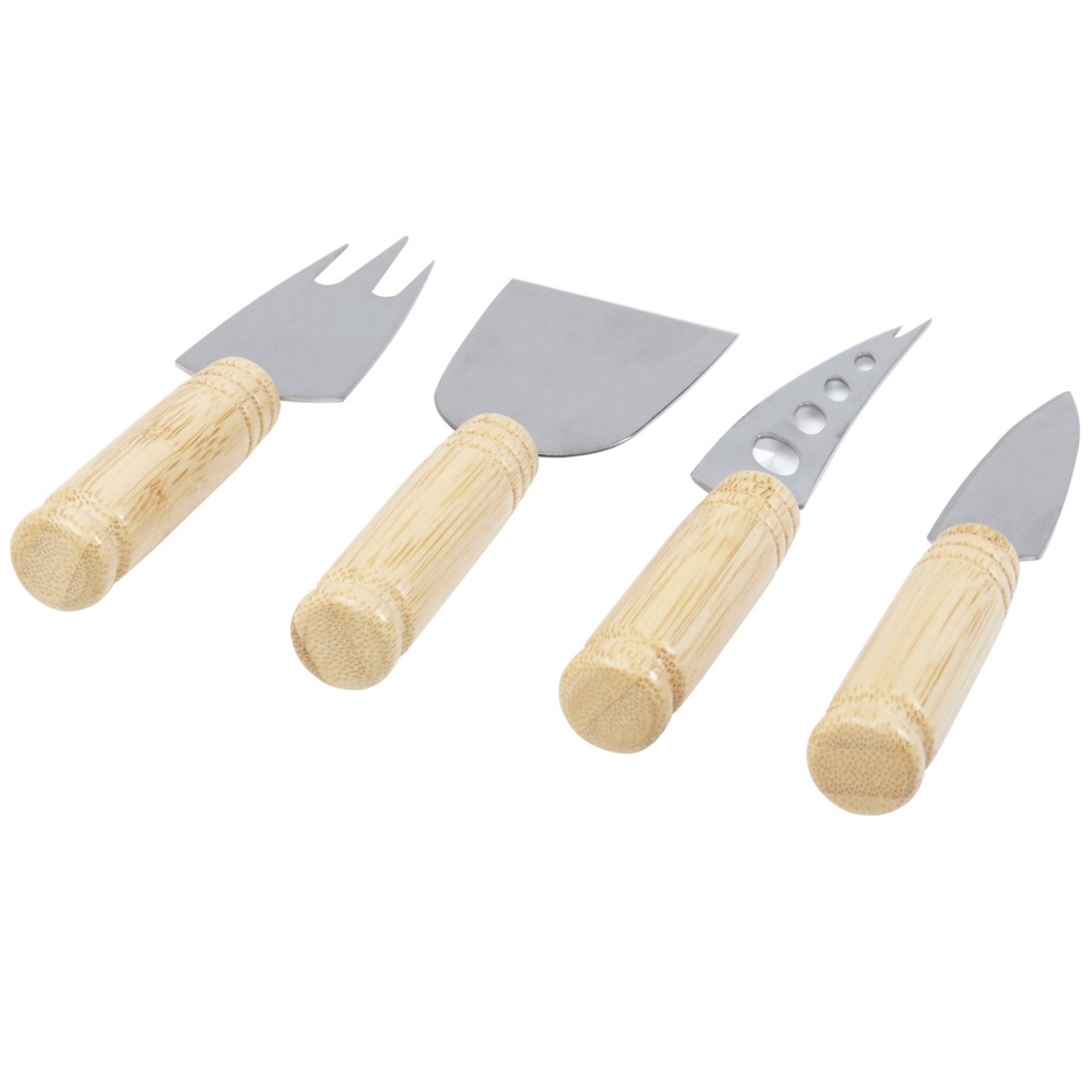 Logotrade promotional item picture of: Cheds 4-piece bamboo cheese set