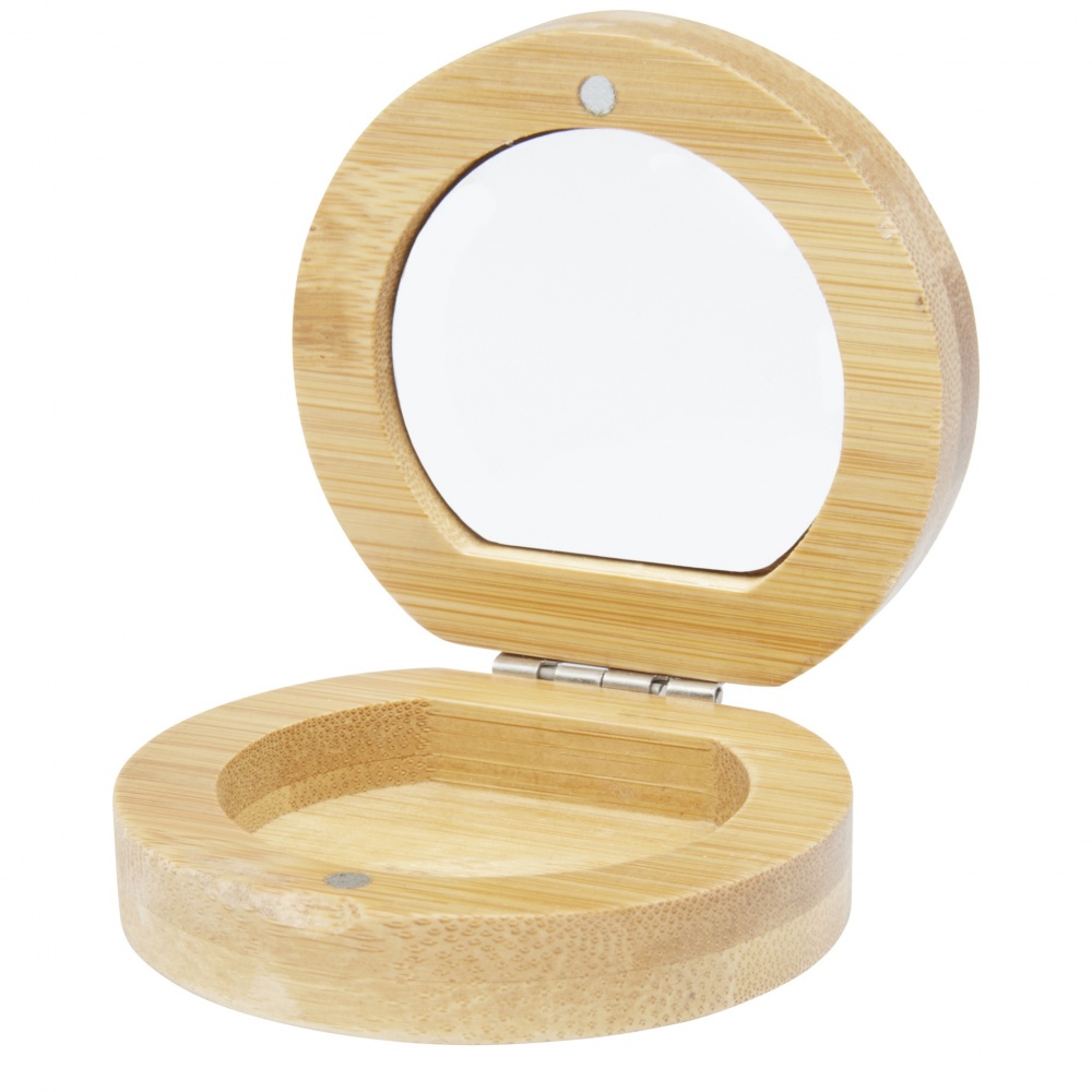 Logo trade promotional item photo of: Afrodit bamboo pocket mirror