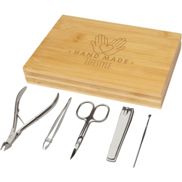 Logo trade promotional item photo of: Ladia 5-piece bamboo manicure set