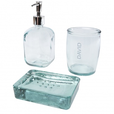 Logotrade promotional product picture of: Jabony 3-piece recycled glass bathroom set