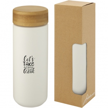 Logo trade promotional items picture of: Lumi 300 ml ceramic tumbler with bamboo lid