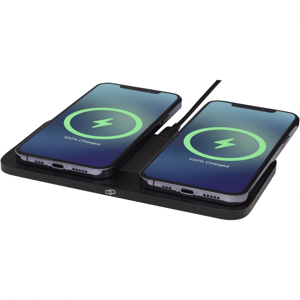 Logo trade promotional items image of: Hybrid 15W premium dual wireless charging pad