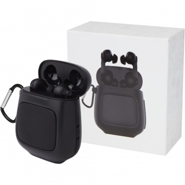 Logo trade promotional merchandise image of: Remix auto pair True Wireless earbuds and speaker