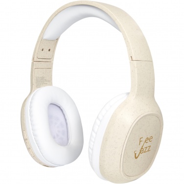 Logo trade promotional merchandise photo of: Riff wheat straw Bluetooth® headphones with microphone