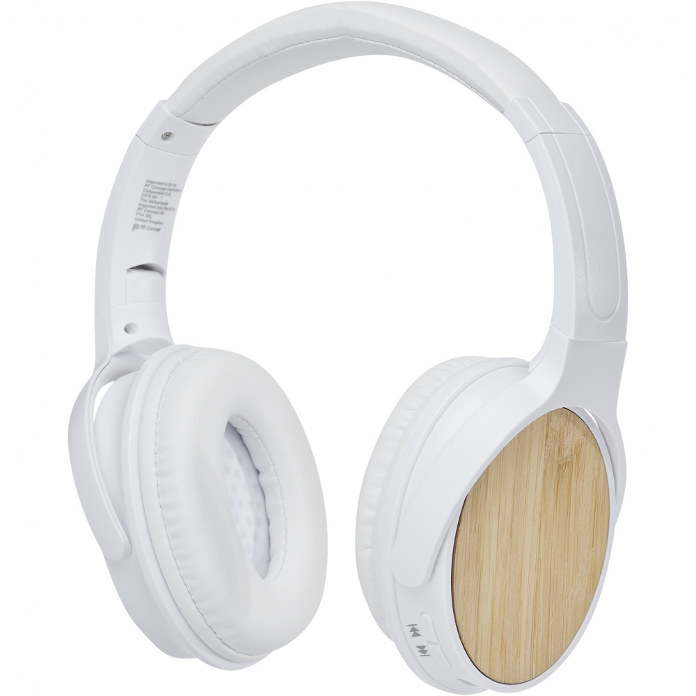 Logotrade promotional item picture of: Athos bamboo Bluetooth® headphones with microphone