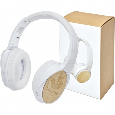 Logotrade promotional giveaway image of: Athos bamboo Bluetooth® headphones with microphone