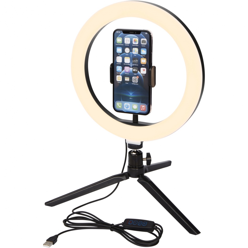 Logotrade corporate gift picture of: Studio ring light for selfies and vlogging with phone holder and tripod