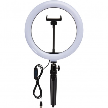 Logo trade business gifts image of: Studio ring light for selfies and vlogging with phone holder and tripod