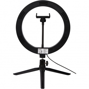 Logo trade promotional items image of: Studio ring light for selfies and vlogging with phone holder and tripod