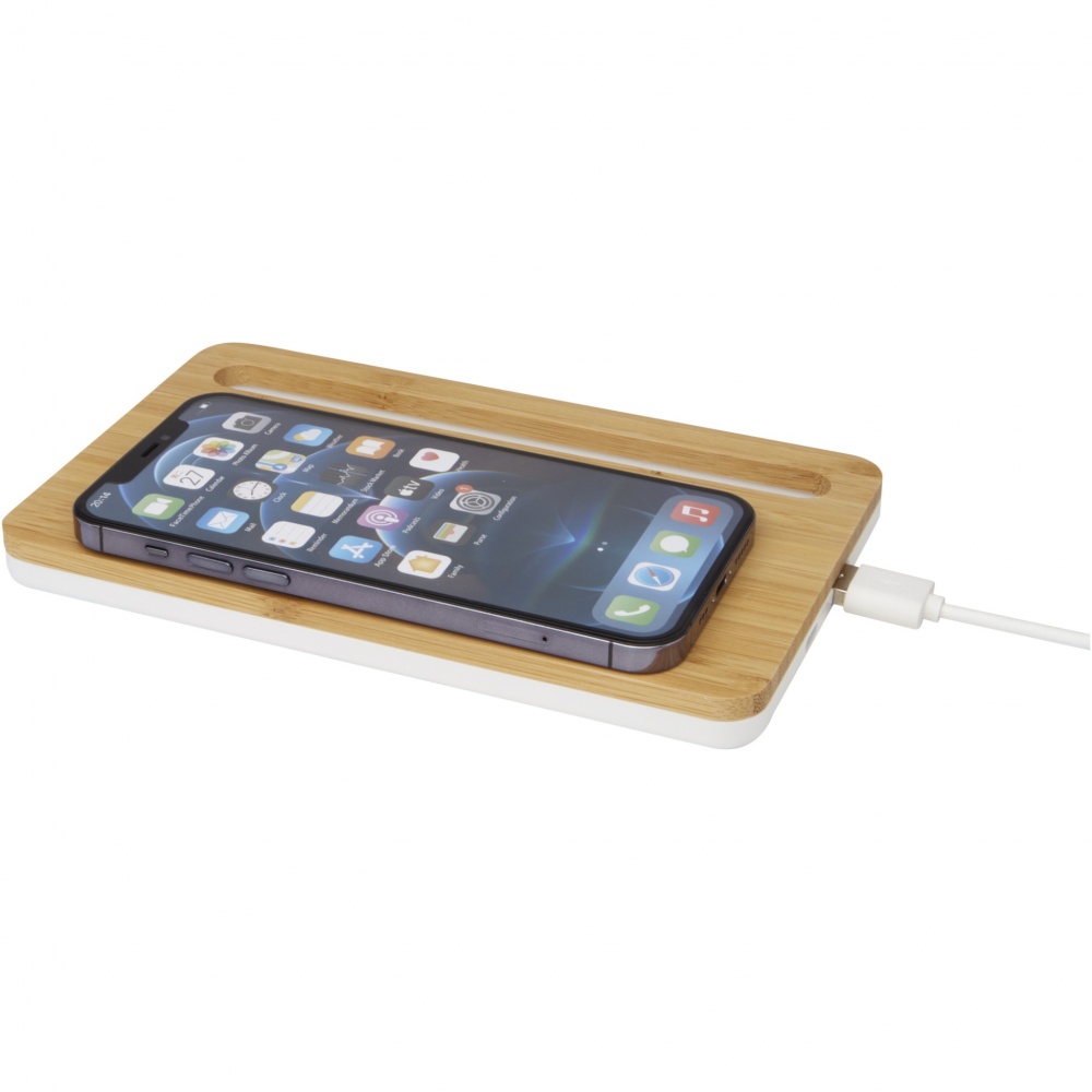 Logo trade corporate gift photo of: Medake 10W bamboo wireless charger