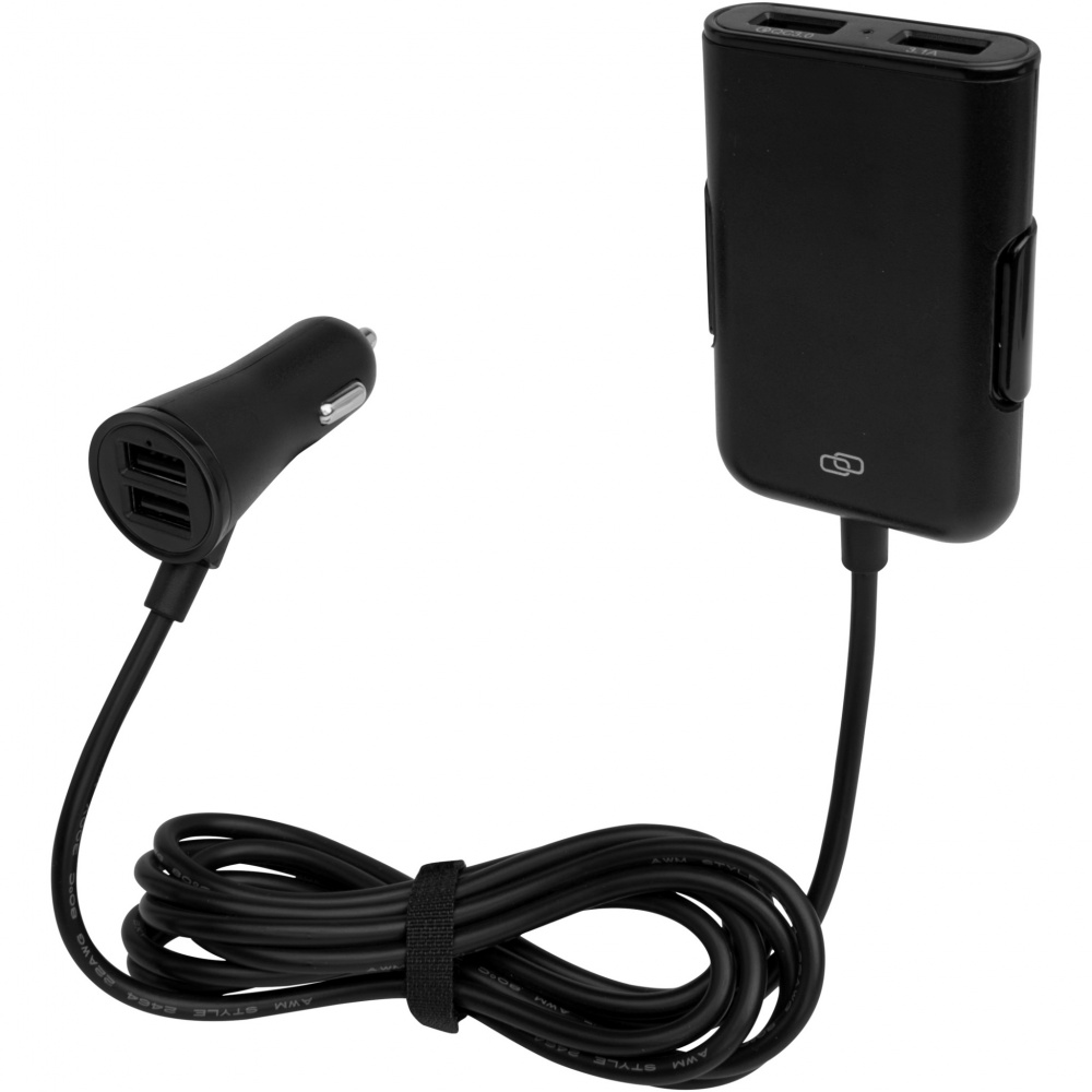 Logotrade advertising products photo of: Pilot dual car charger with QC 3.0 dual back seat extended charger