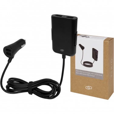 Logotrade corporate gift image of: Pilot dual car charger with QC 3.0 dual back seat extended charger