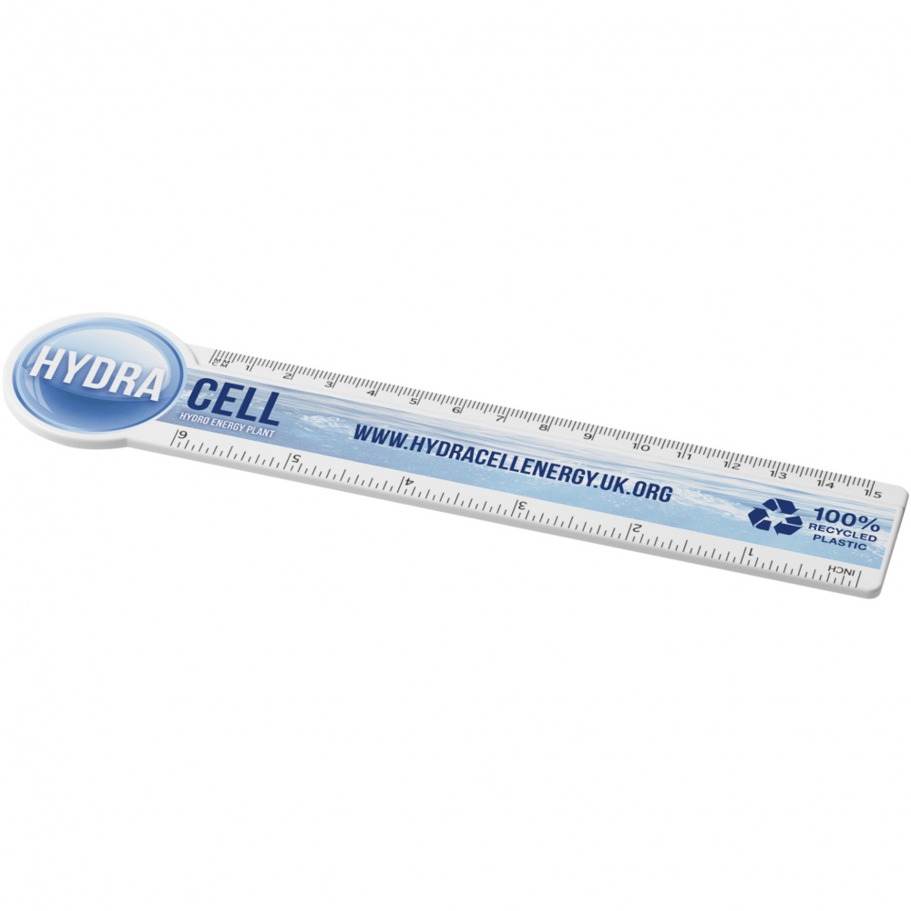 Logo trade promotional item photo of: Tait 15 cm circle-shaped recycled plastic ruler 