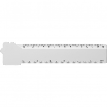 Logo trade business gift photo of: Tait 15 cm house-shaped recycled plastic ruler