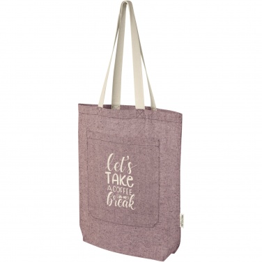 Logo trade promotional gifts image of: Pheebs 150 g/m² recycled cotton tote bag with front pocket 9L