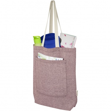 Logo trade advertising products picture of: Pheebs 150 g/m² recycled cotton tote bag with front pocket 9L