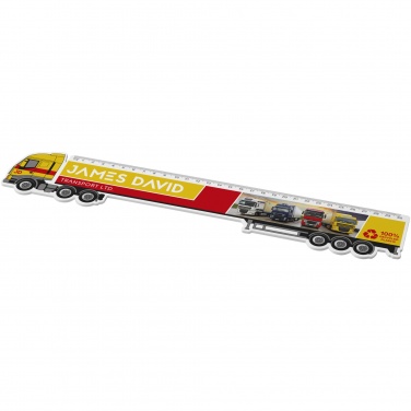 Logo trade promotional merchandise photo of: Tait 30cm lorry-shaped recycled plastic ruler