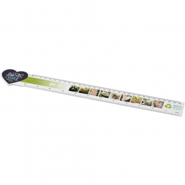 Logotrade promotional item image of: Tait 30cm heart-shaped recycled plastic ruler