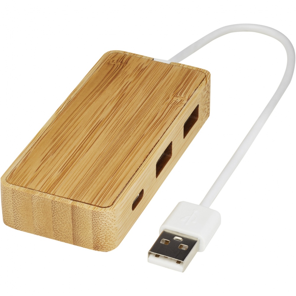 Logo trade business gift photo of: Tapas bamboo USB hub