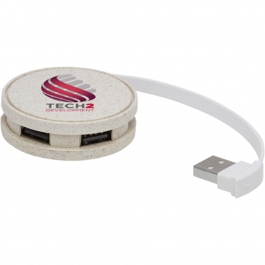 Logo trade promotional giveaway photo of: Kenzu wheat straw USB hub