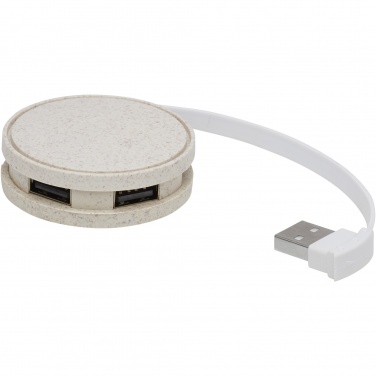 Logo trade corporate gifts picture of: Kenzu wheat straw USB hub