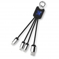 SCX.design C15 quatro light-up cable, Blue / Solid black