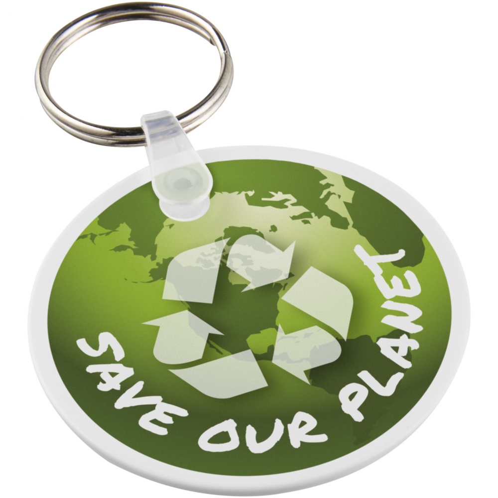 Logotrade business gift image of: Tait circle-shaped recycled keychain