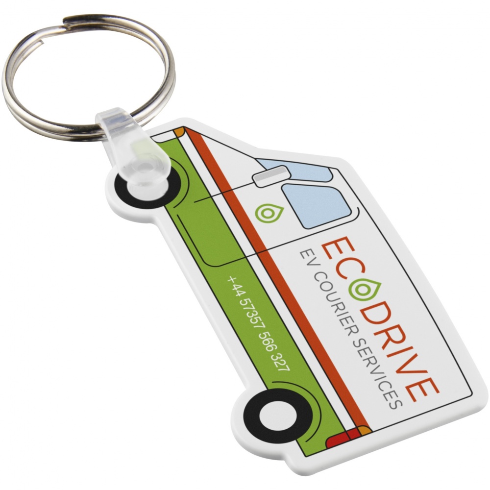 Logo trade corporate gift photo of: Tait van-shaped recycled keychain