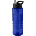 H2O Active® Eco Treble 750 ml spout lid sport bottle , Blue / Solid black