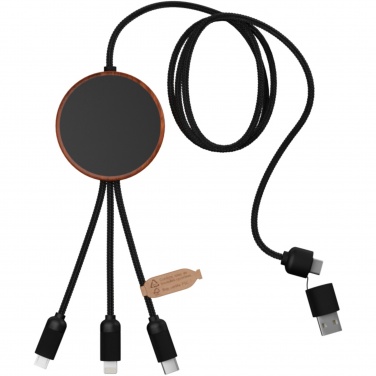 Logotrade advertising product image of: SCX.design C40 5-in-1 rPET light-up logo charging cable and 10W charging pad