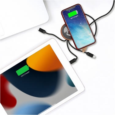 Logotrade promotional item image of: SCX.design C40 5-in-1 rPET light-up logo charging cable and 10W charging pad