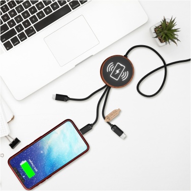 Logo trade business gift photo of: SCX.design C40 5-in-1 rPET light-up logo charging cable and 10W charging pad