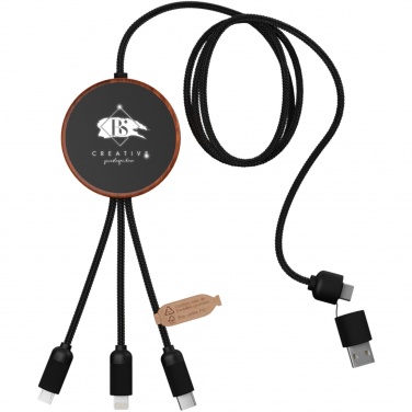 Logotrade promotional product image of: SCX.design C40 5-in-1 rPET light-up logo charging cable and 10W charging pad