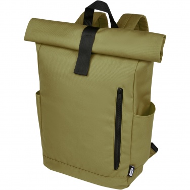 Logo trade advertising product photo of: Byron 15.6" GRS RPET roll-top backpack 18L