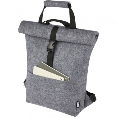 Logo trade corporate gifts picture of: Felta GRS recycled felt roll-top bike bag 13L