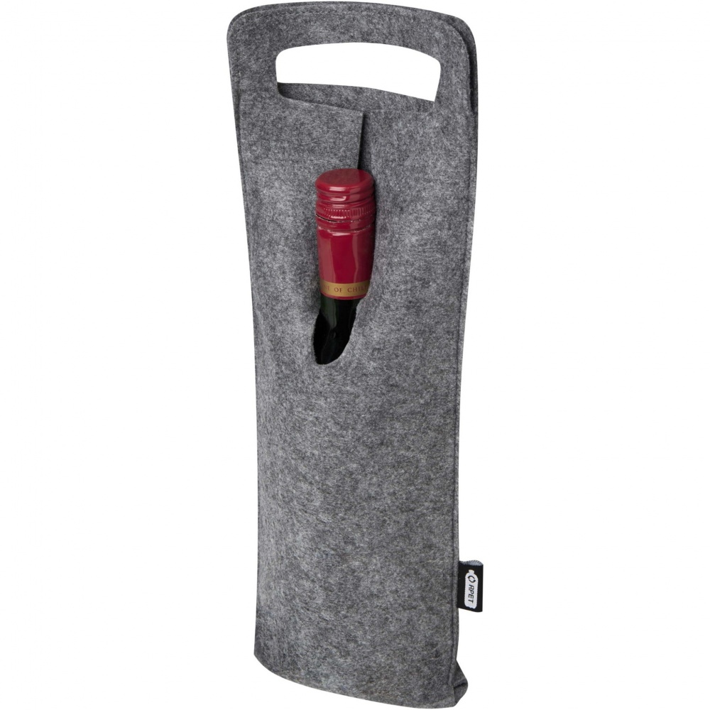 Logo trade promotional gifts image of: Felta 75 cl GRS recycled felt wine bag