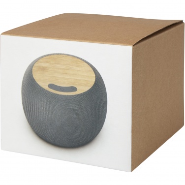 Logo trade promotional item photo of: Ecofiber bamboo/RPET Bluetooth® speaker and wireless charging pad