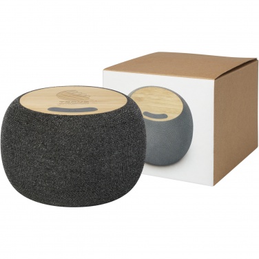 Logo trade promotional gifts picture of: Ecofiber bamboo/RPET Bluetooth® speaker and wireless charging pad