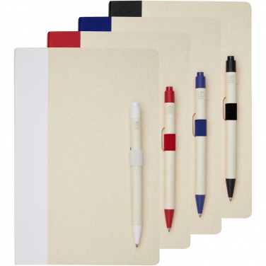 Logo trade promotional product photo of: Dairy Dream A5 size reference recycled milk cartons notebook and ballpoint pen set