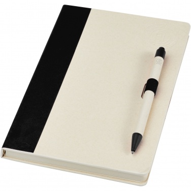 Logo trade promotional items image of: Dairy Dream A5 size reference recycled milk cartons notebook and ballpoint pen set