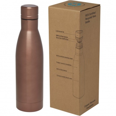 Logo trade promotional merchandise picture of: Vasa 500 ml RCS certified recycled stainless steel copper vacuum insulated bottle