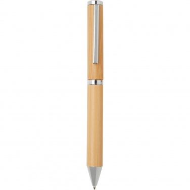 Logo trade promotional gifts picture of: Apolys bamboo ballpoint and rollerball pen gift set 