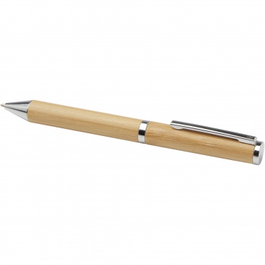 Logo trade promotional merchandise image of: Apolys bamboo ballpoint and rollerball pen gift set 