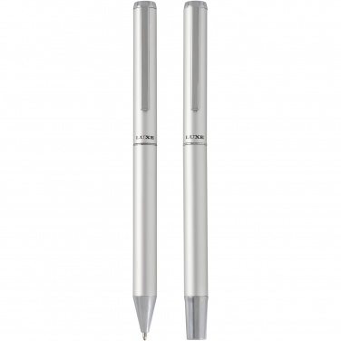 Logo trade promotional product photo of: Lucetto recycled aluminium ballpoint and rollerball pen gift set