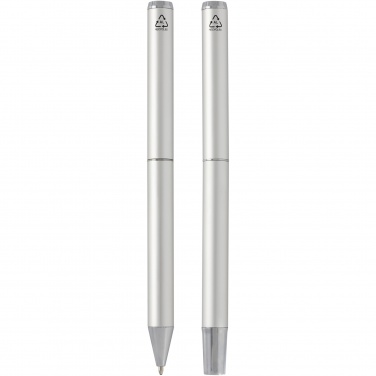 Logo trade promotional product photo of: Lucetto recycled aluminium ballpoint and rollerball pen gift set