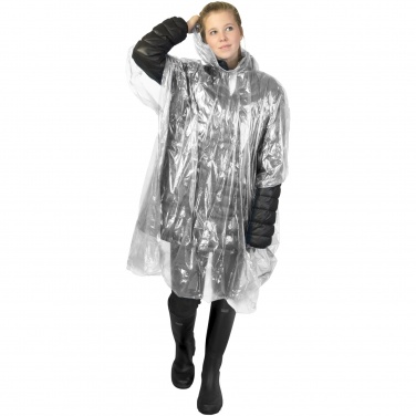 Logo trade promotional items image of: Mayan recycled plastic disposable rain poncho with storage pouch