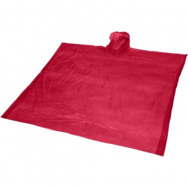 Logo trade promotional gift photo of: Mayan recycled plastic disposable rain poncho with storage pouch