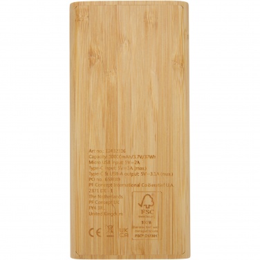 Logo trade advertising products image of: Tulda 10.000 mAh bamboo power bank