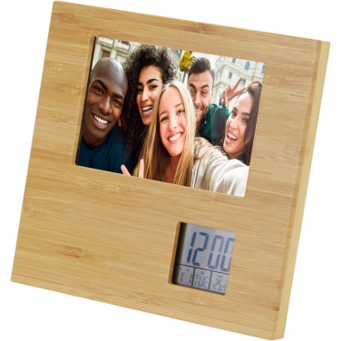 Logotrade promotional product image of: Sasa bamboo photo frame with thermometer