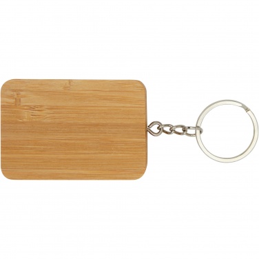 Logo trade promotional gifts image of: Reel 6-in-1 retractable bamboo key ring charging cable